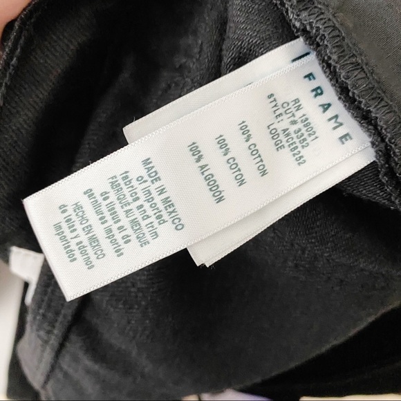 Frame Ali Wide Leg Crop Button Fly Black Jeans 31 - Picture 8 of 11